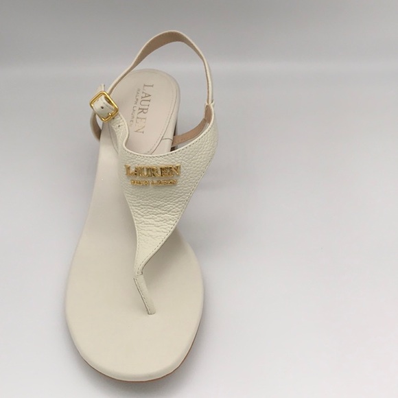Ralph Lauren Wescott cream  tumbled, leather sandals, size 8.5 NWT - Picture 8 of 9
